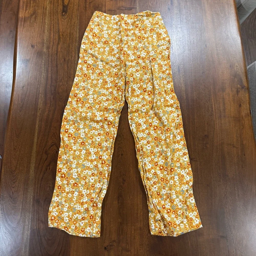Reformation Ronan Linen Floral Wide Leg Pants Size 0